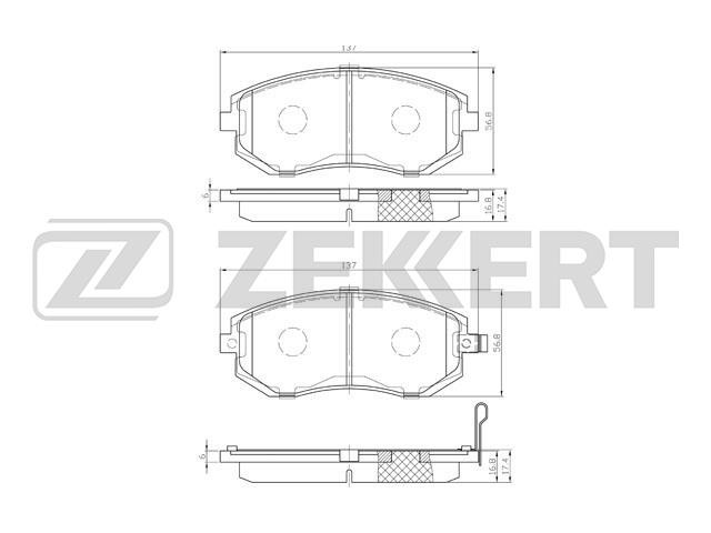 Колодки тормозные (дисковые) Zekkert BS2136