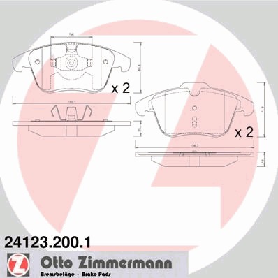 Колодки тормозные (дисковые) Zimmermann 241232001