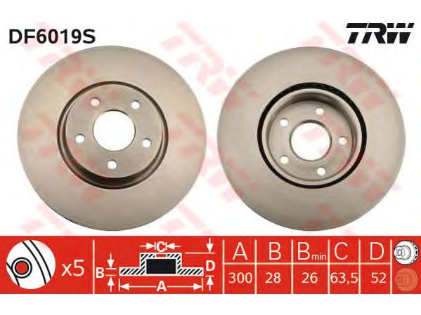 Диск тормозной TRW DF6019S