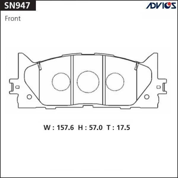 Колодки тормозные (дисковые) Advics SN947