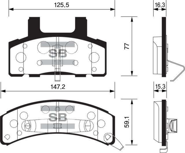 Колодки тормозные (дисковые) Sangsin Brake SP1261