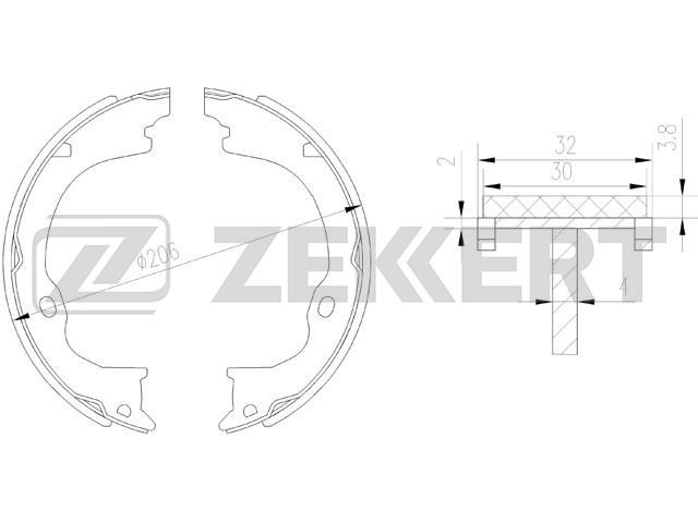 Колодки стояночного тормоза Zekkert BK4162
