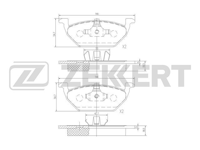 Колодки тормозные (дисковые) Zekkert BS1136