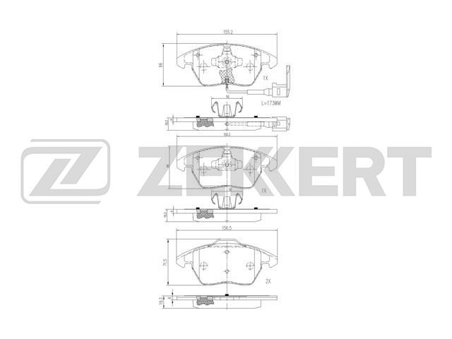 Колодки тормозные (дисковые) Zekkert BS1141