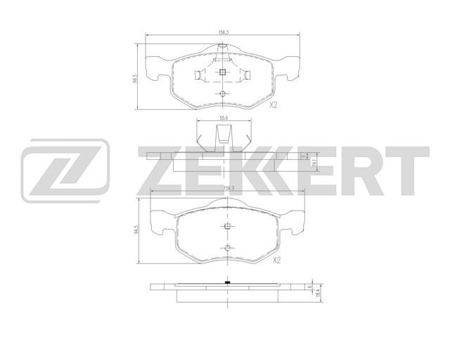 Колодки тормозные (дисковые) Zekkert BS1671