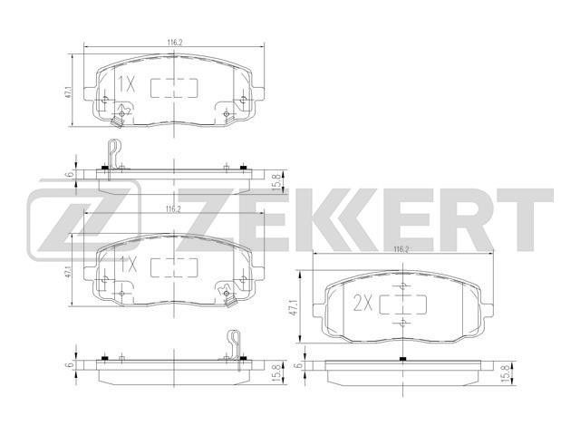Колодки тормозные (дисковые) Zekkert BS1790