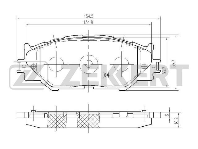 Колодки тормозные (дисковые) Zekkert BS2092