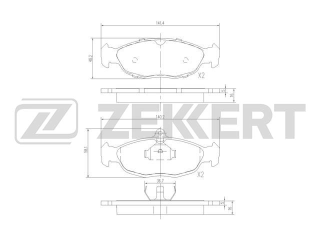 Колодки тормозные (дисковые) Zekkert BS2346