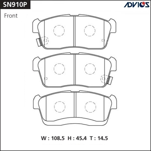 Колодки тормозные (дисковые) Advics SN910P