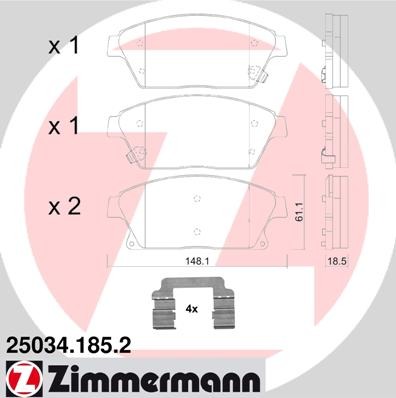 Колодки тормозные (дисковые) Zimmermann 250341852