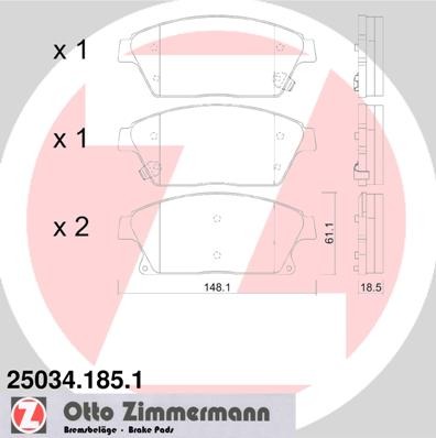 Колодки тормозные (дисковые) Zimmermann 250341851