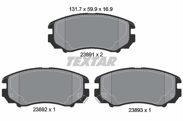 Колодки тормозные (дисковые) Textar 2389101