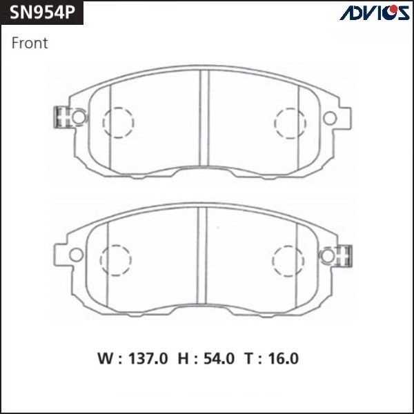 Колодки тормозные (дисковые) Advics SN954P