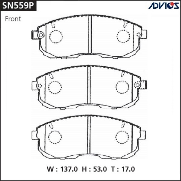 Колодки тормозные (дисковые) Advics SN559P