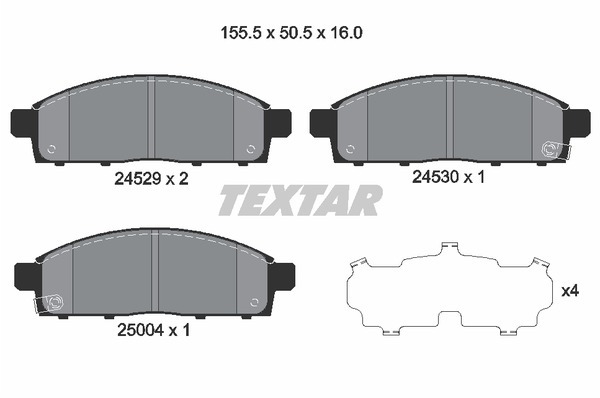 Колодки тормозные (дисковые) Textar 2452901