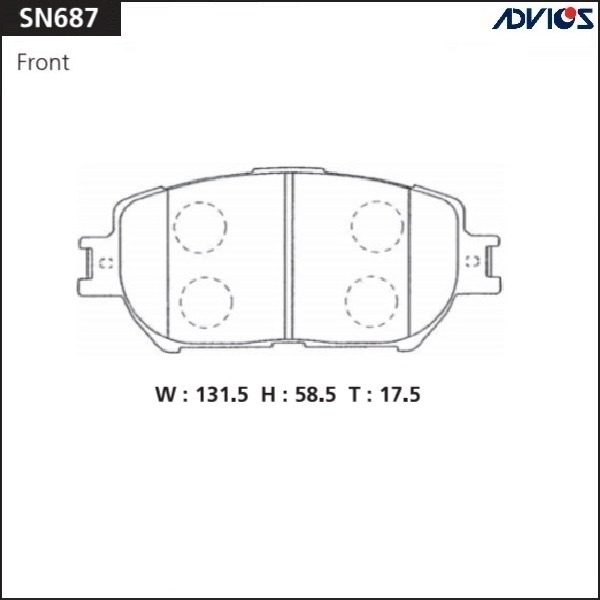 Колодки тормозные (дисковые) Advics SN687