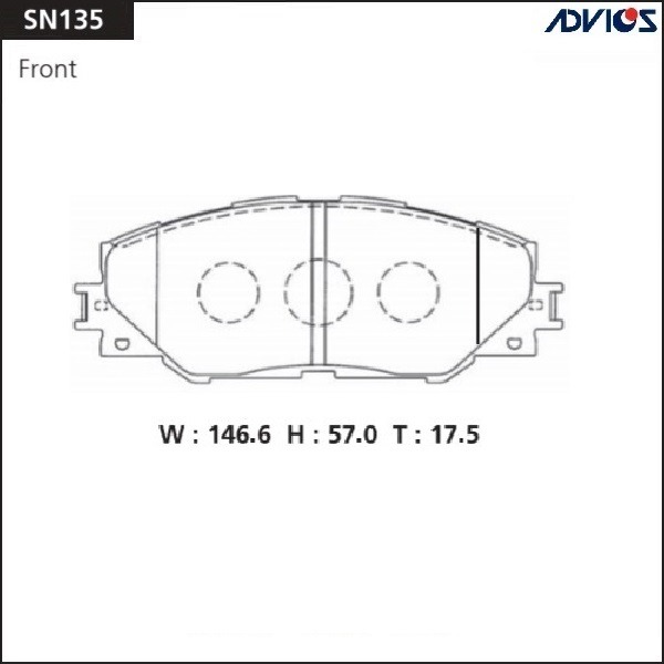Колодки тормозные (дисковые) Advics SN135
