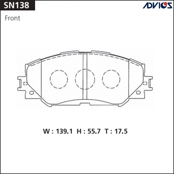 Колодки тормозные (дисковые) Advics SN138