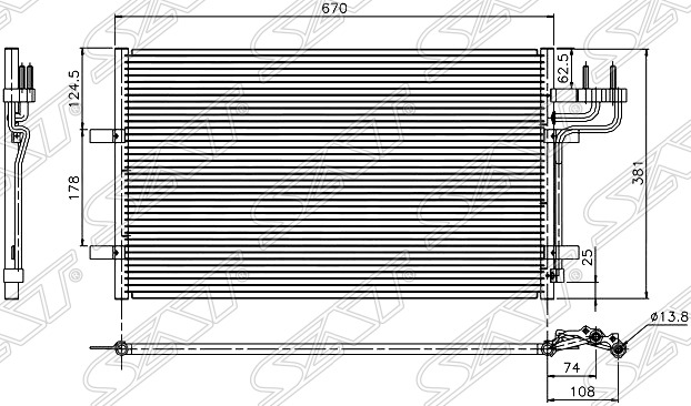 Радиатор кондиционера SAT STFDA53940