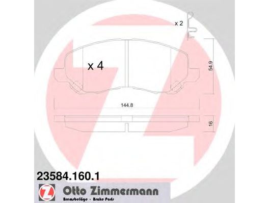 Колодки тормозные (дисковые) Zimmermann 235841601